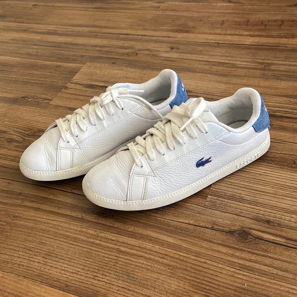 Lacoste sneakers - women’s size 6.5 - white and blue